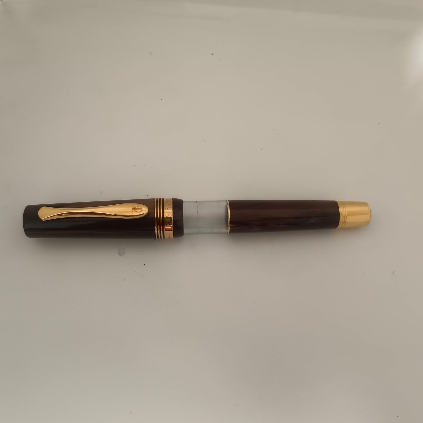 Lapis Bard Classic Windsor Emperador 14K Broad Fountain Pen - Brown Marble