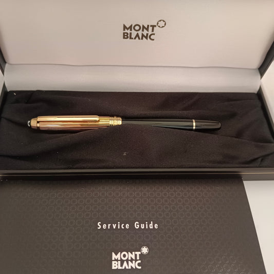 Montblanc Meisterstuck Solitaire Classique Doue Black With Golden Cap Fountain Pen