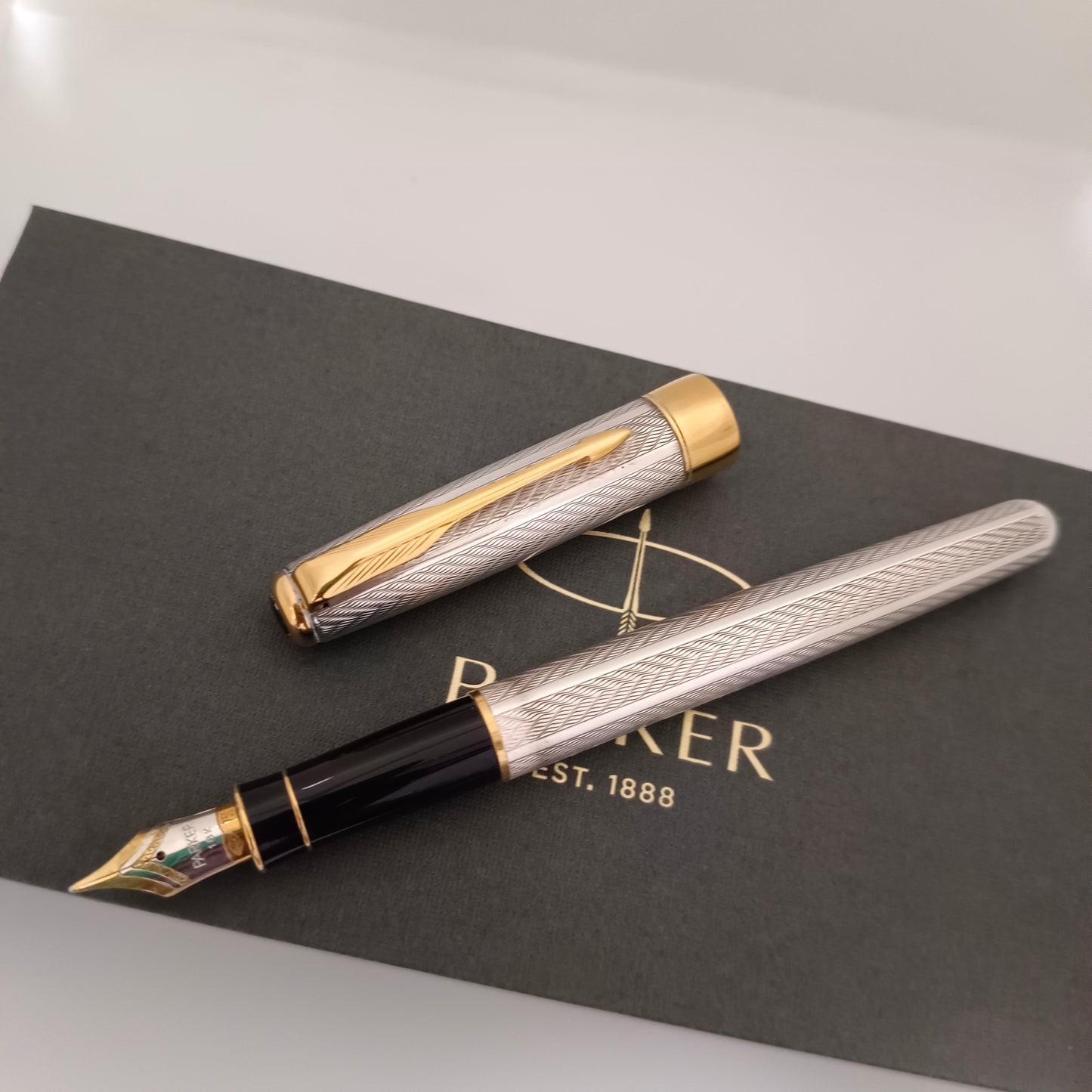 Parker Sonnet Fougere Sterling Silver GT 18Kt Gold Nib Fountain Pen