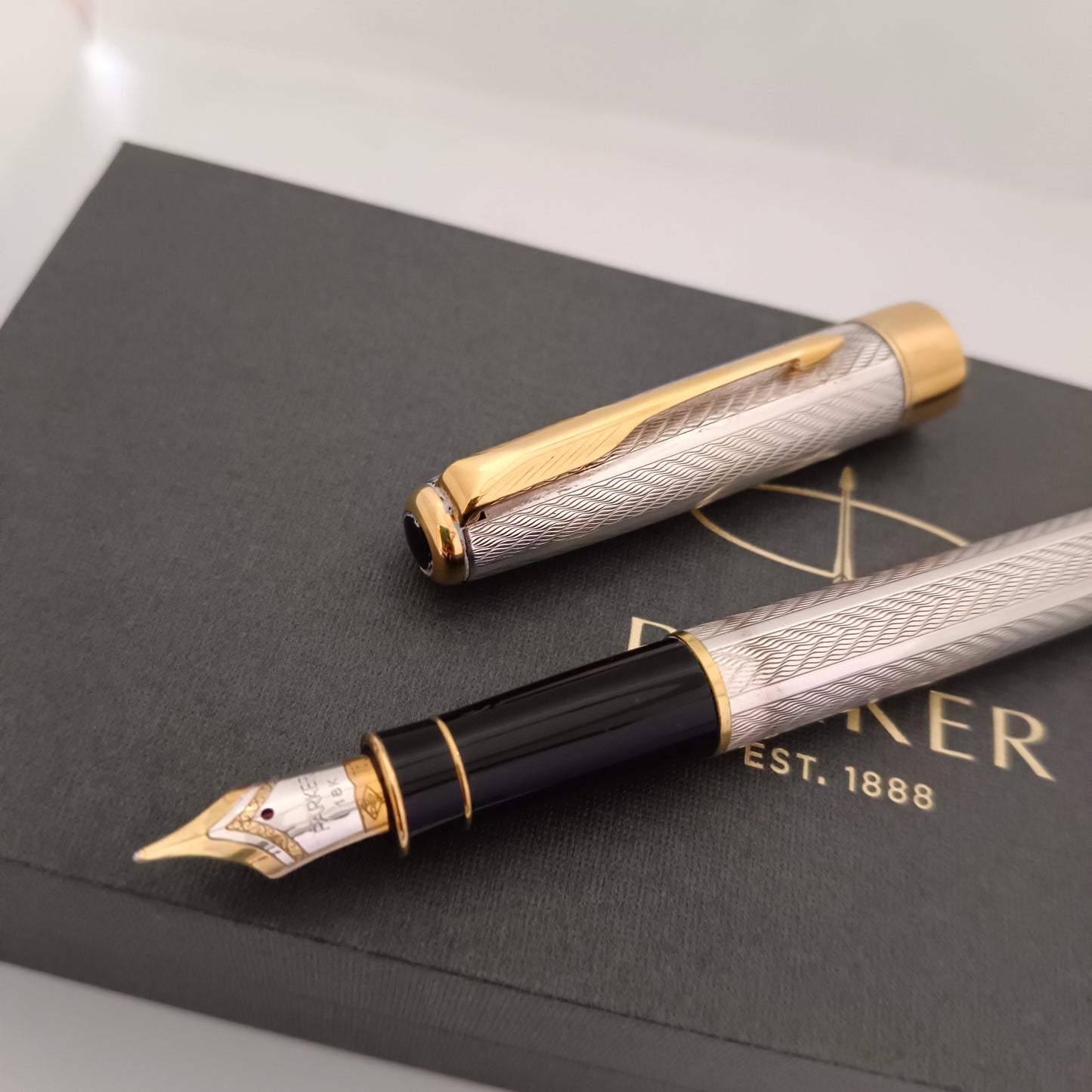 Parker Sonnet Fougere Sterling Silver GT 18Kt Gold Nib Fountain Pen