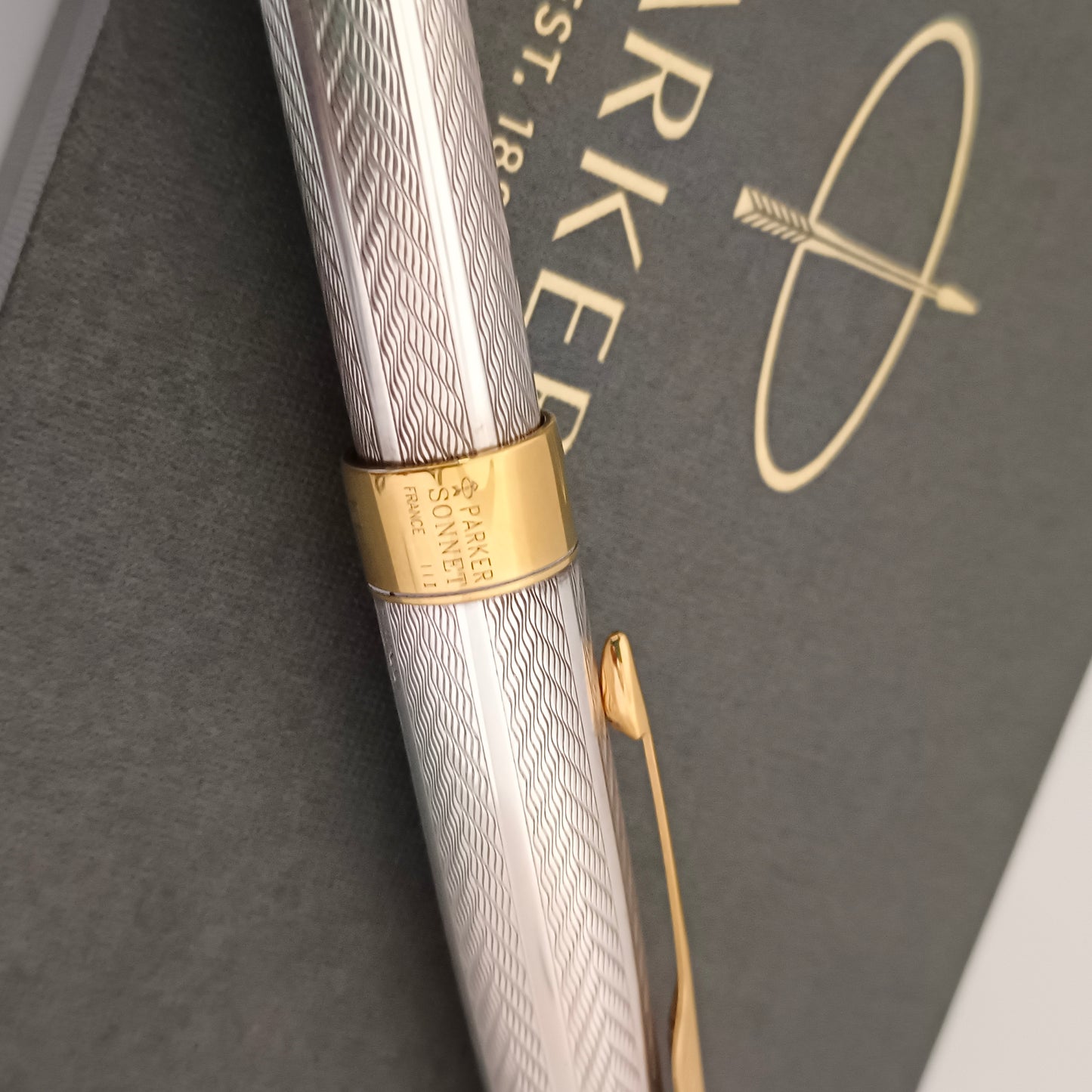 Parker Sonnet Fougere Sterling Silver GT 18Kt Gold Nib Fountain Pen
