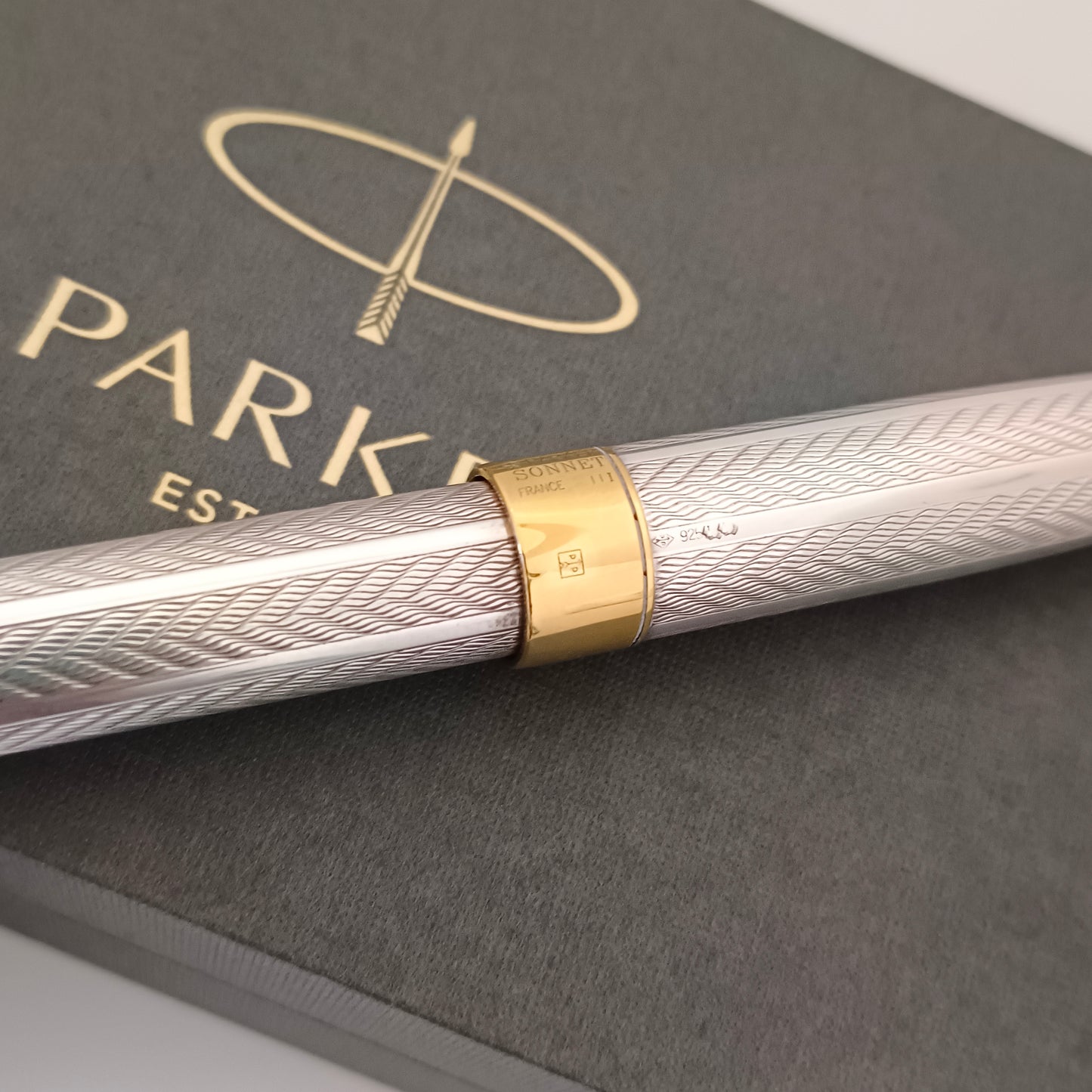 Parker Sonnet Fougere Sterling Silver GT 18Kt Gold Nib Fountain Pen