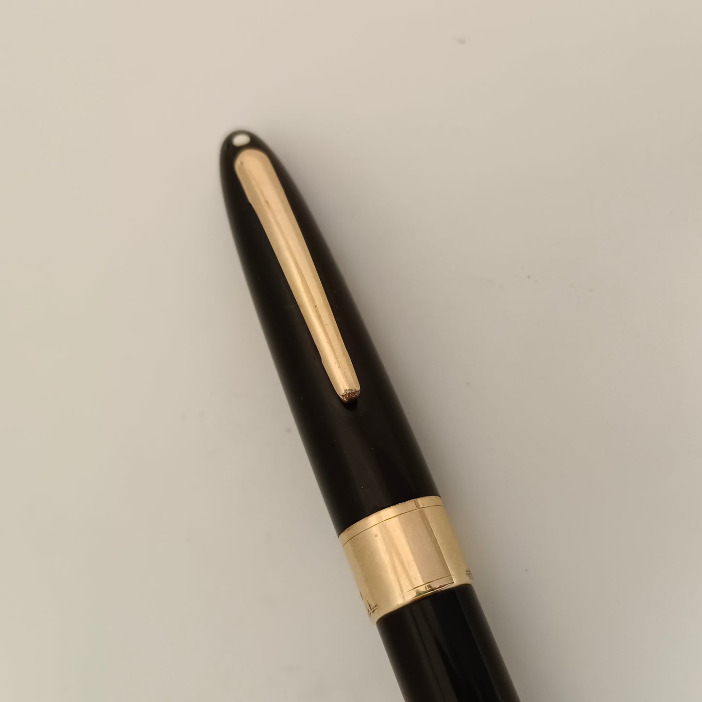 Sheaffer Vintage Black Snorkel Fountain Pen with 14kt Gold Nib