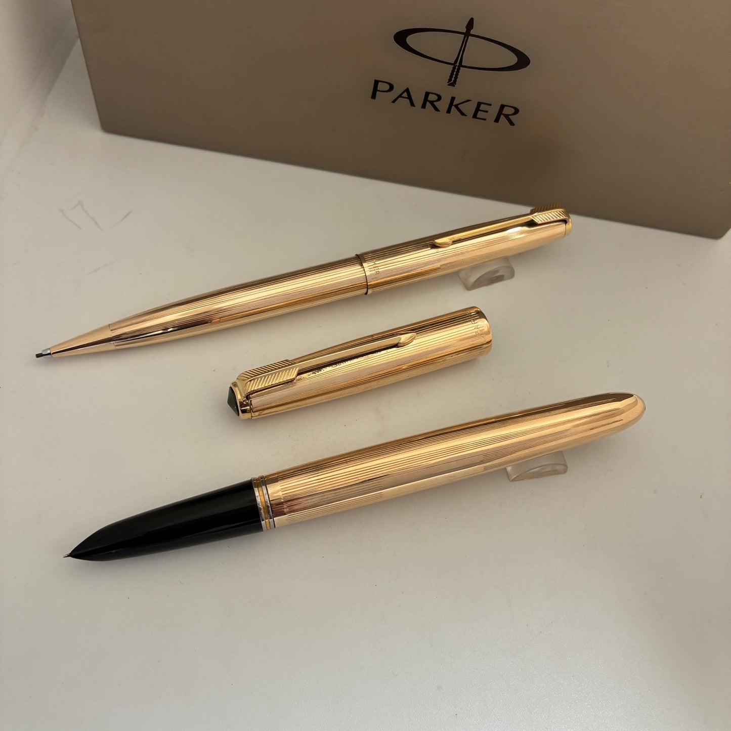 Parker 51 Signet Aeromatic 1/10 12kt Gold Filled Fountain Pen & Pencil Set