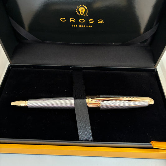 Cross Apogee Sterling Silver Ballpen - Gold Trim