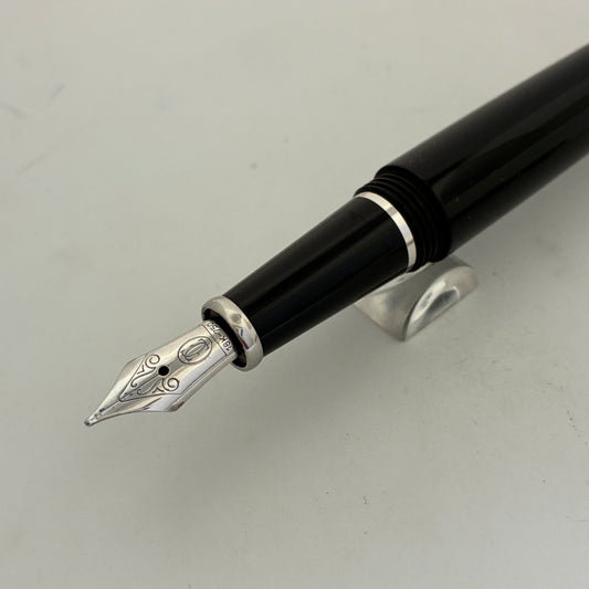 Cartier Diabolo (Full Size) Black With Brushed Steel Fountain Pen