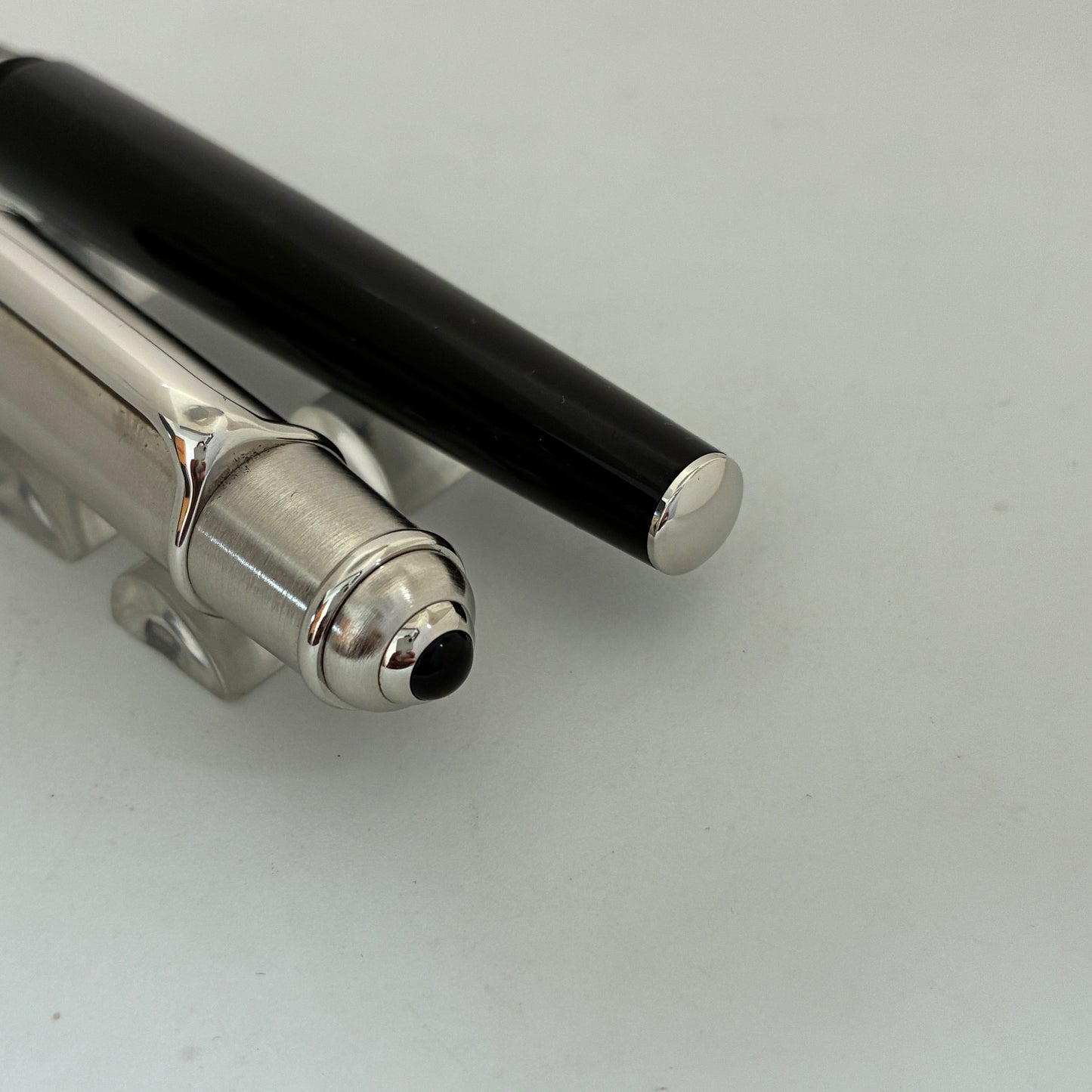 Cartier Diabolo (Full Size) Black With Brushed Steel Fountain Pen
