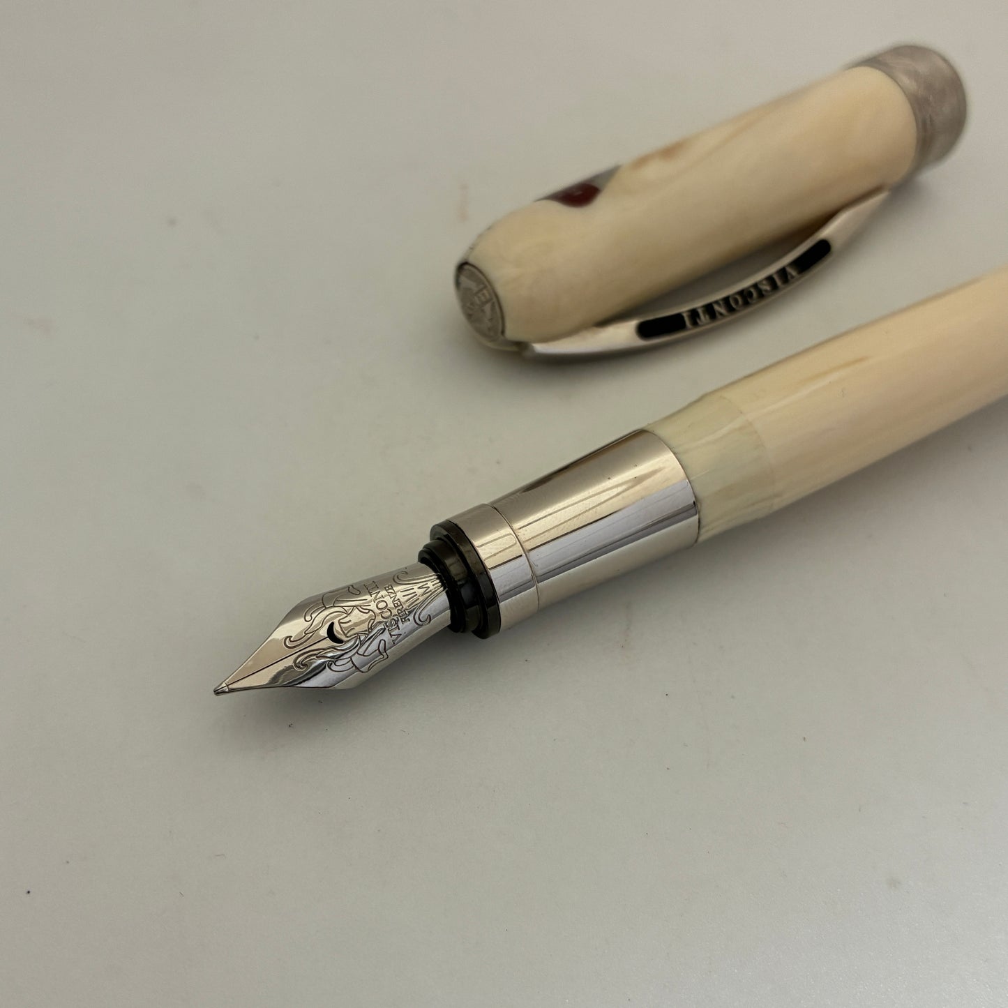 Visconti Rembrandt Ivory Steel Fine Nib Fountain Pen