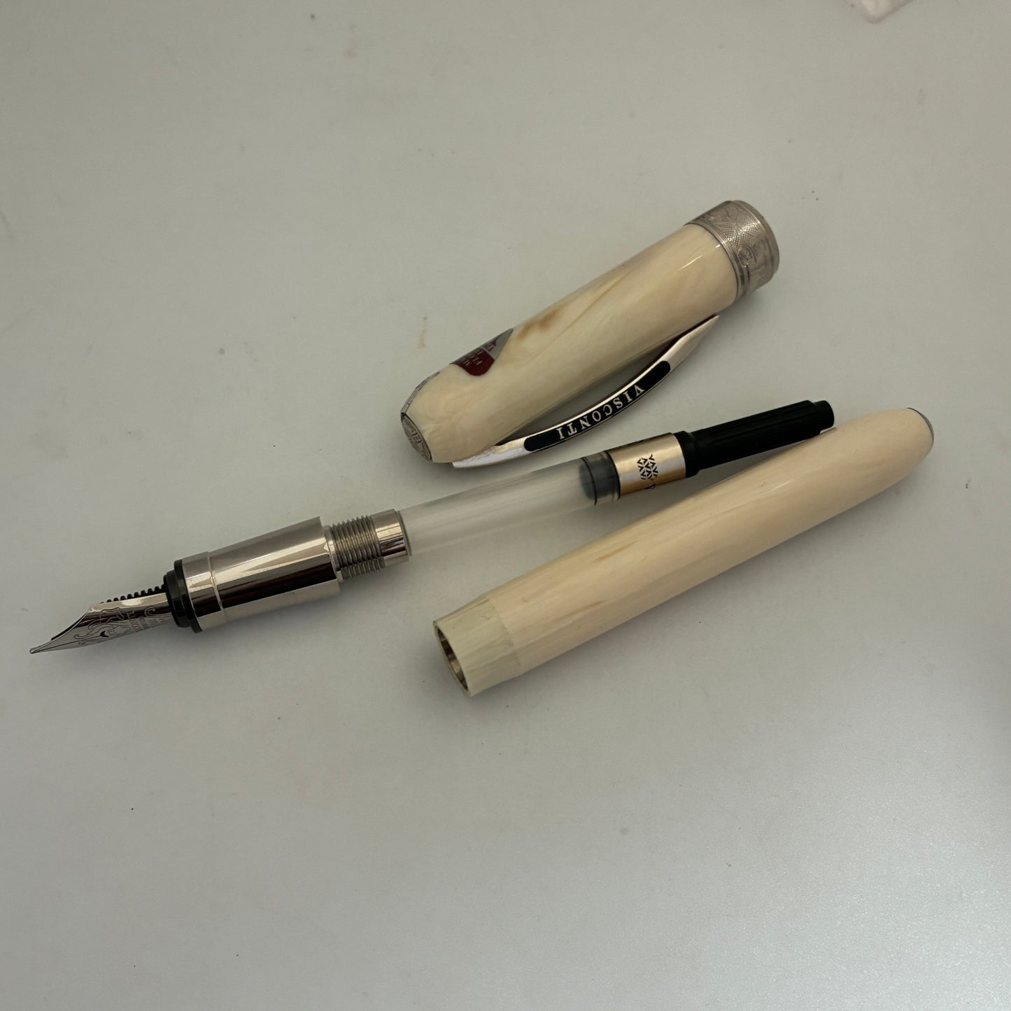 Visconti Rembrandt Ivory Steel Fine Nib Fountain Pen