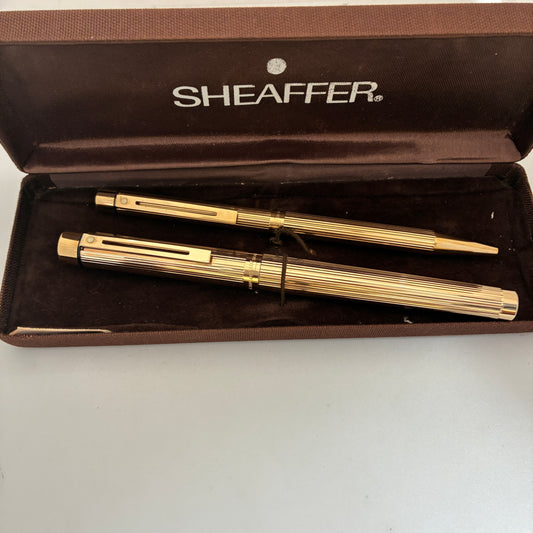 Sheaffer Targa 1005 Fountain Pen & Ball Pen Set with 14kt Gold Nib