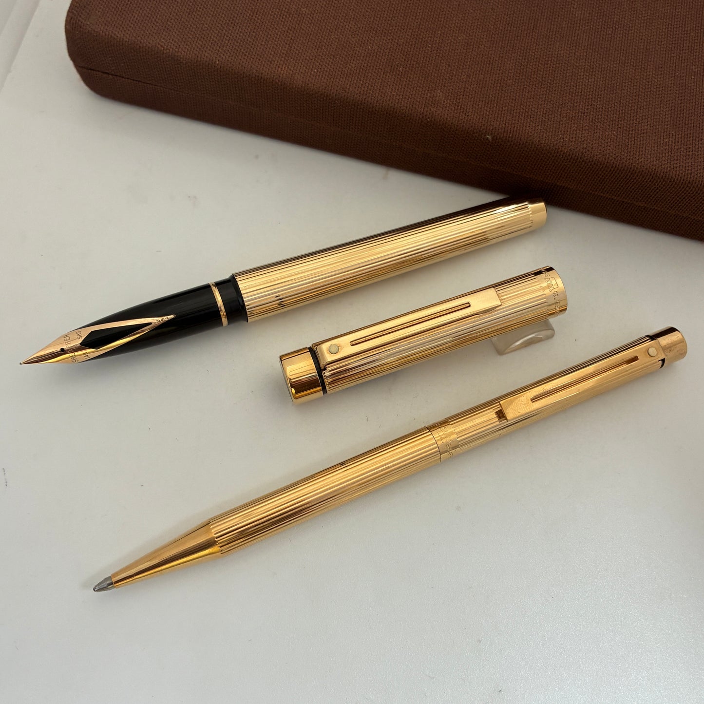 Sheaffer Targa 1005 Fountain Pen & Ball Pen Set with 14kt Gold Nib