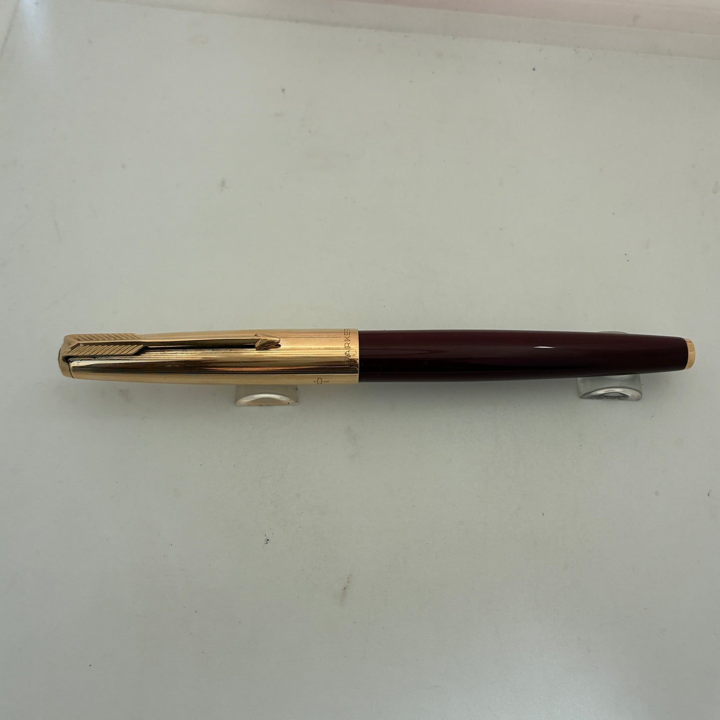 Parker 65 Custum Burgundy Fountain Pen with Gold Filled Cap