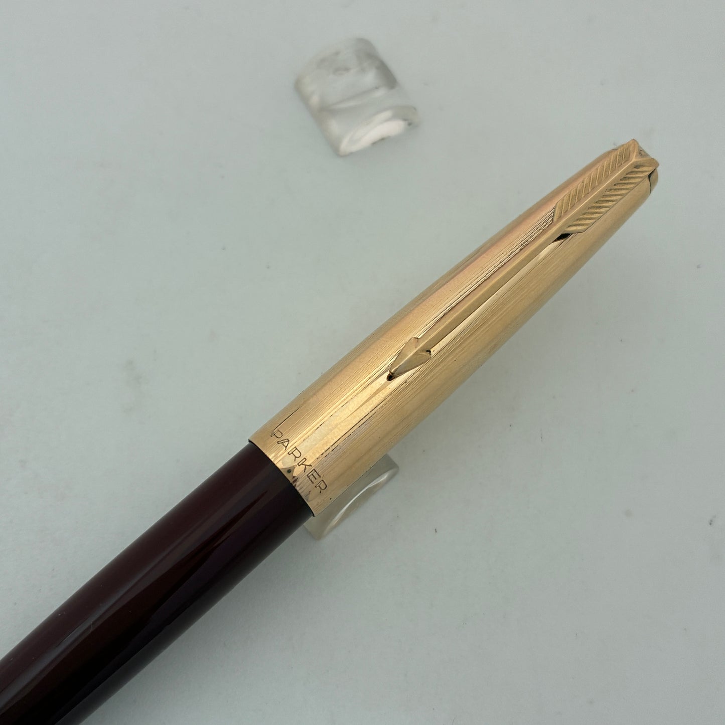 Parker 65 Custum Burgundy Fountain Pen with Gold Filled Cap