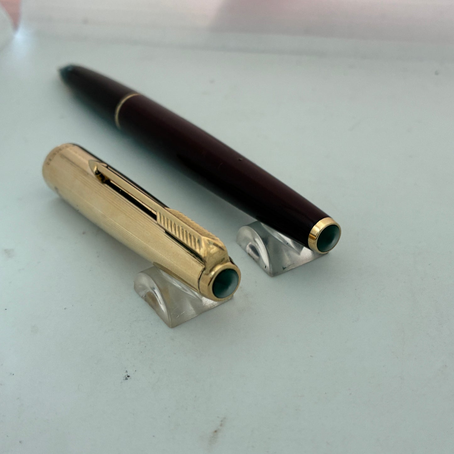 Parker 65 Custum Burgundy Fountain Pen with Gold Filled Cap