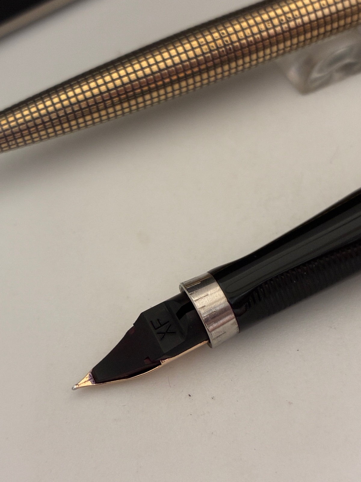 Vintage Parker 75 Cisele Vermeil Fountain & Ball Pen Set