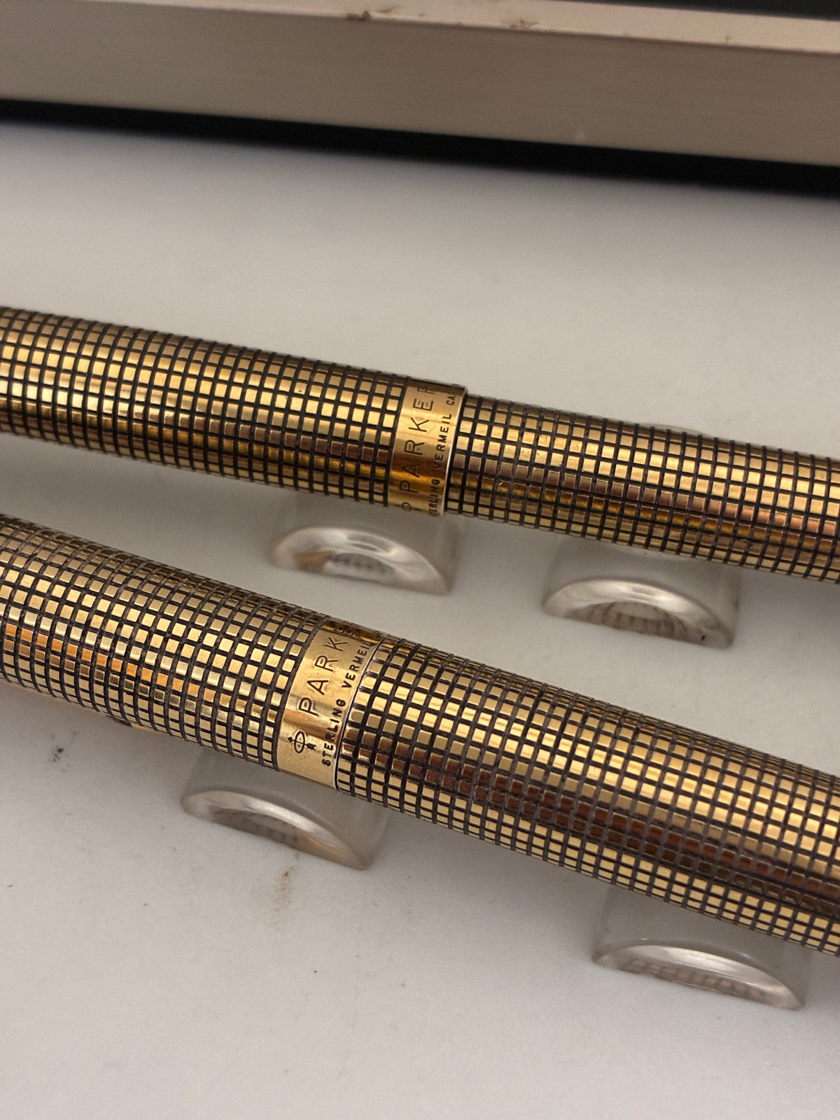 Vintage Parker 75 Cisele Vermeil Fountain & Ball Pen Set