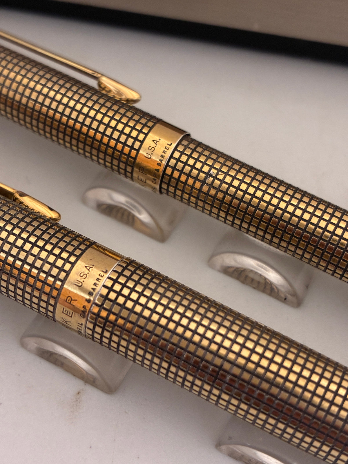 Vintage Parker 75 Cisele Vermeil Fountain & Ball Pen Set