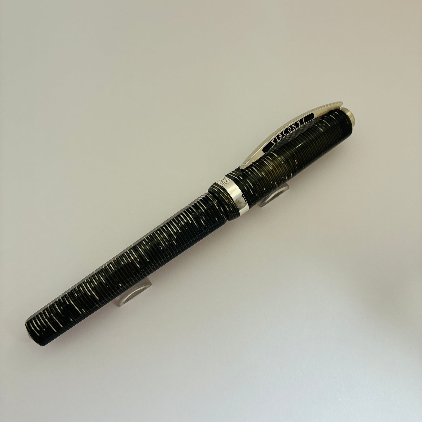Visconti Wall Street Pearl Grey Celluloid Rollerball Pen