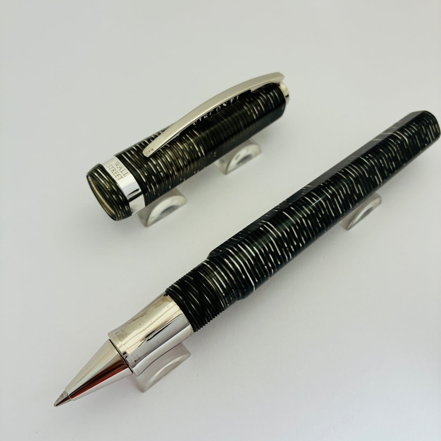 Visconti Wall Street Pearl Grey Celluloid Rollerball Pen
