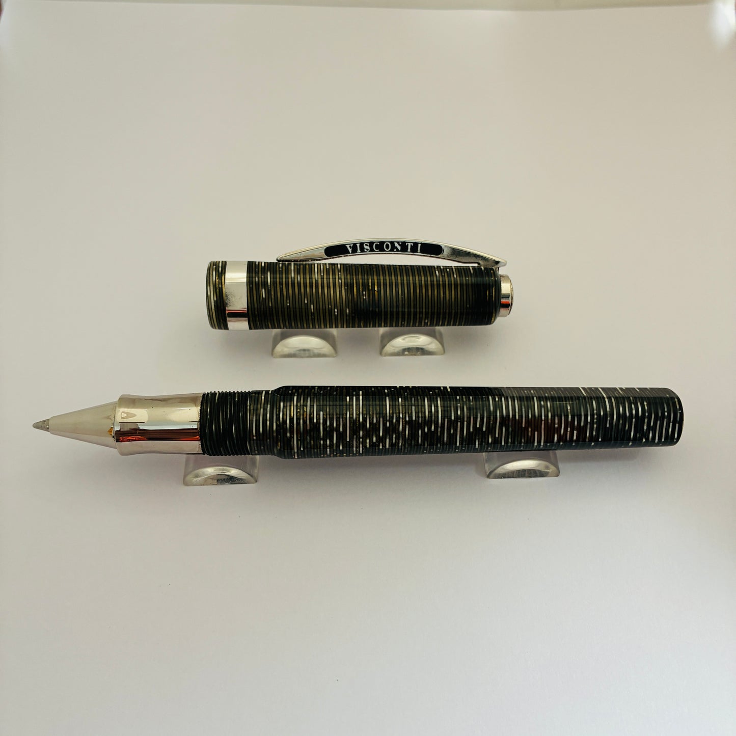 Visconti Wall Street Pearl Grey Celluloid Rollerball Pen