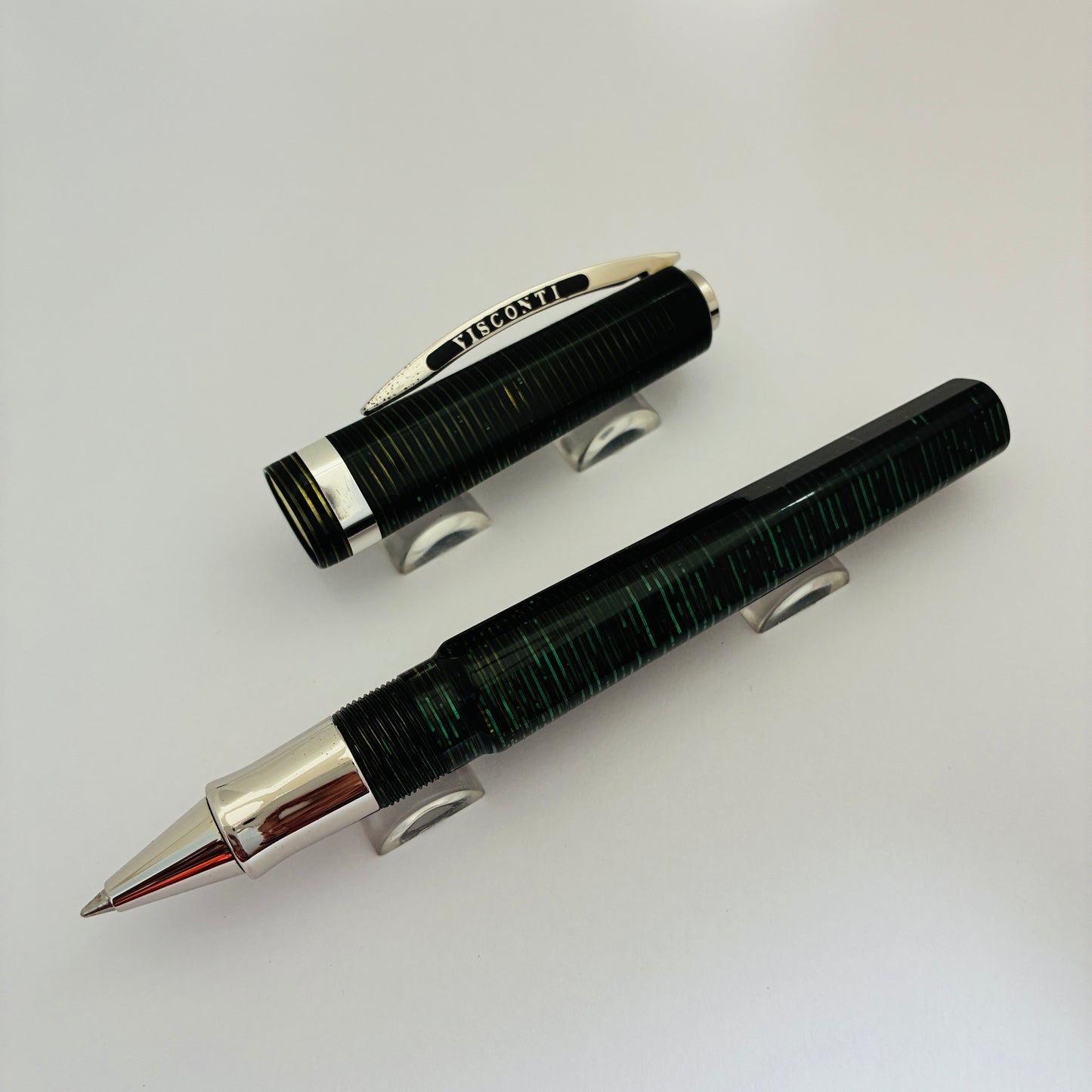 Visconti Wall Street Pearl Green Celluloid Rollerball Pen