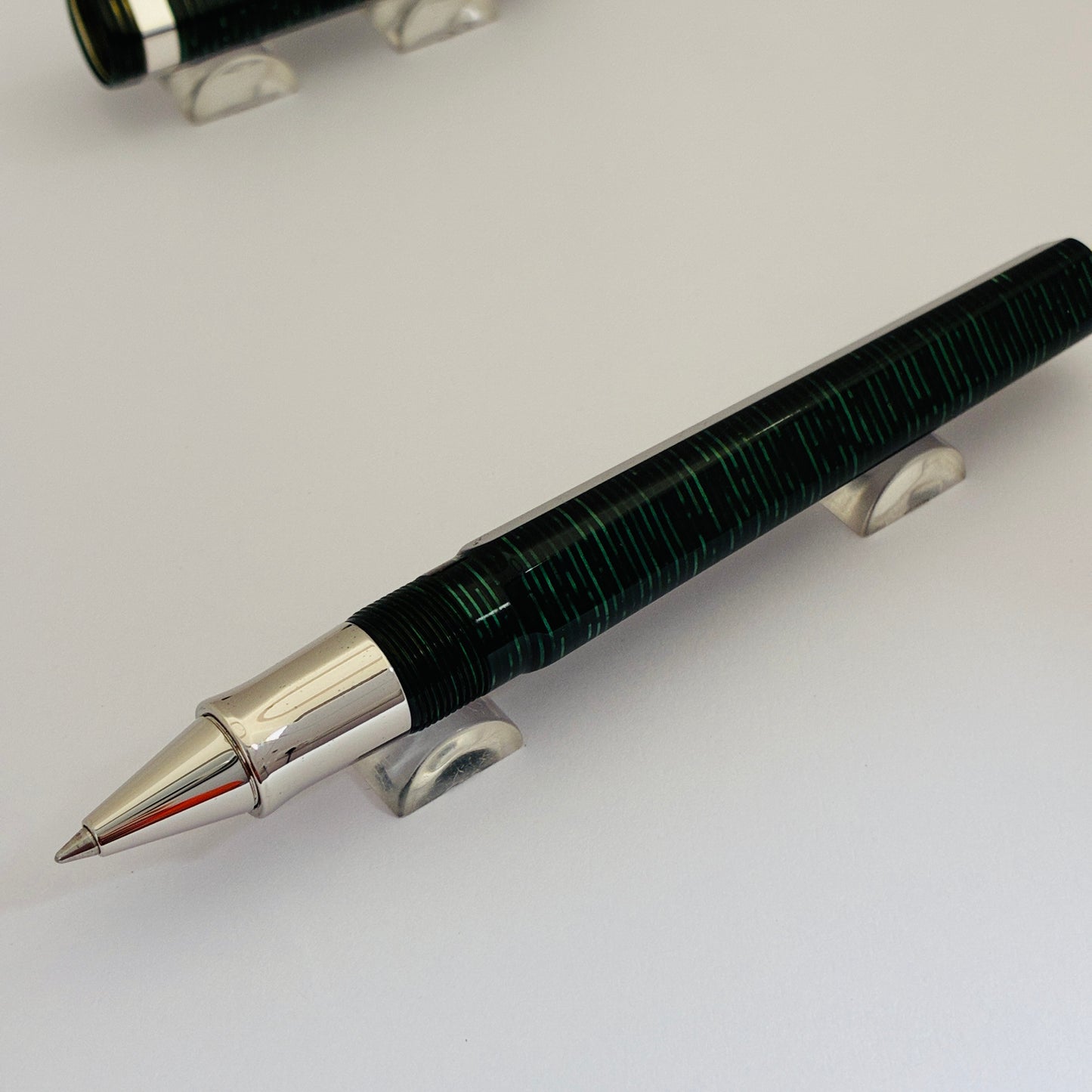 Visconti Wall Street Pearl Green Celluloid Rollerball Pen