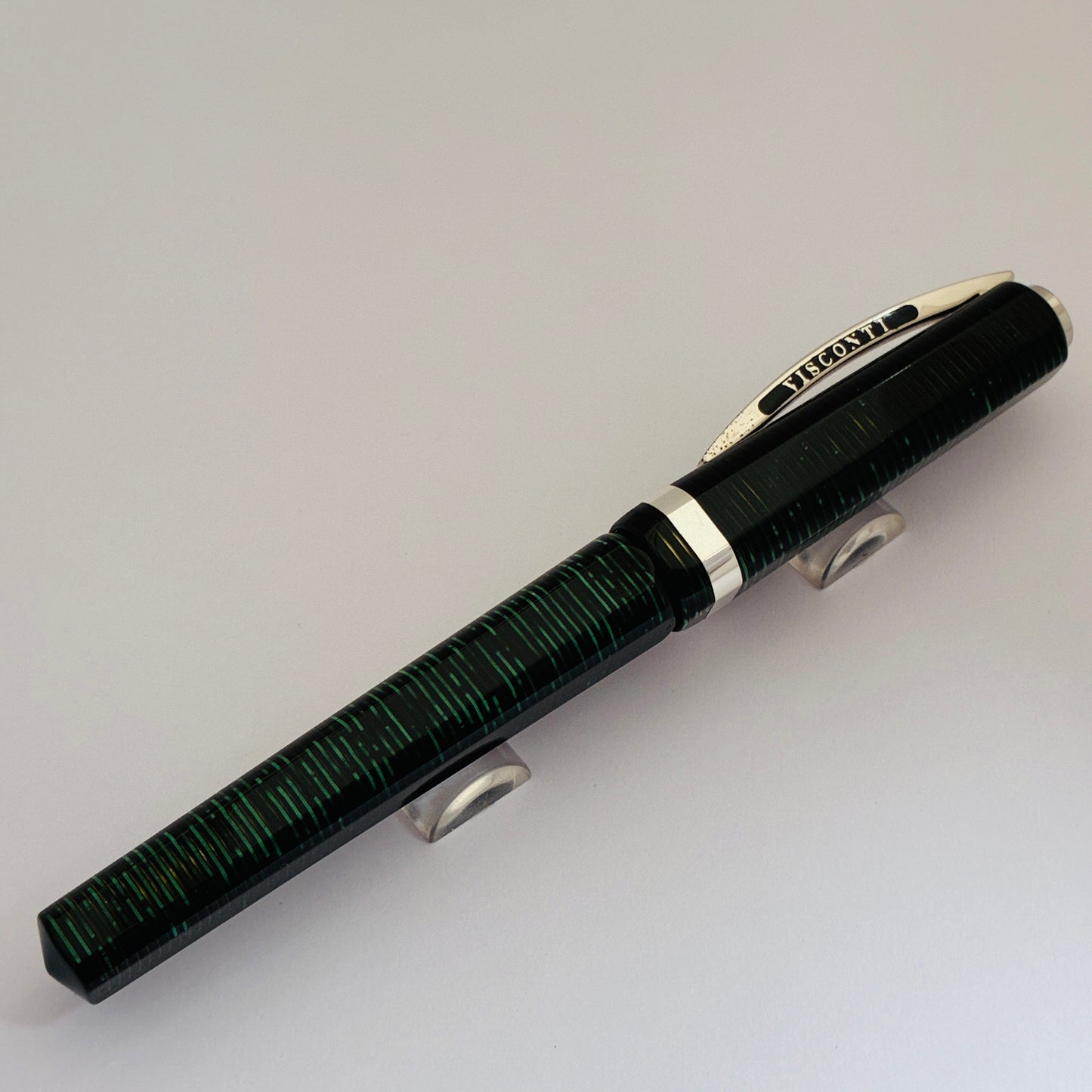 Visconti Wall Street Pearl Green Celluloid Rollerball Pen