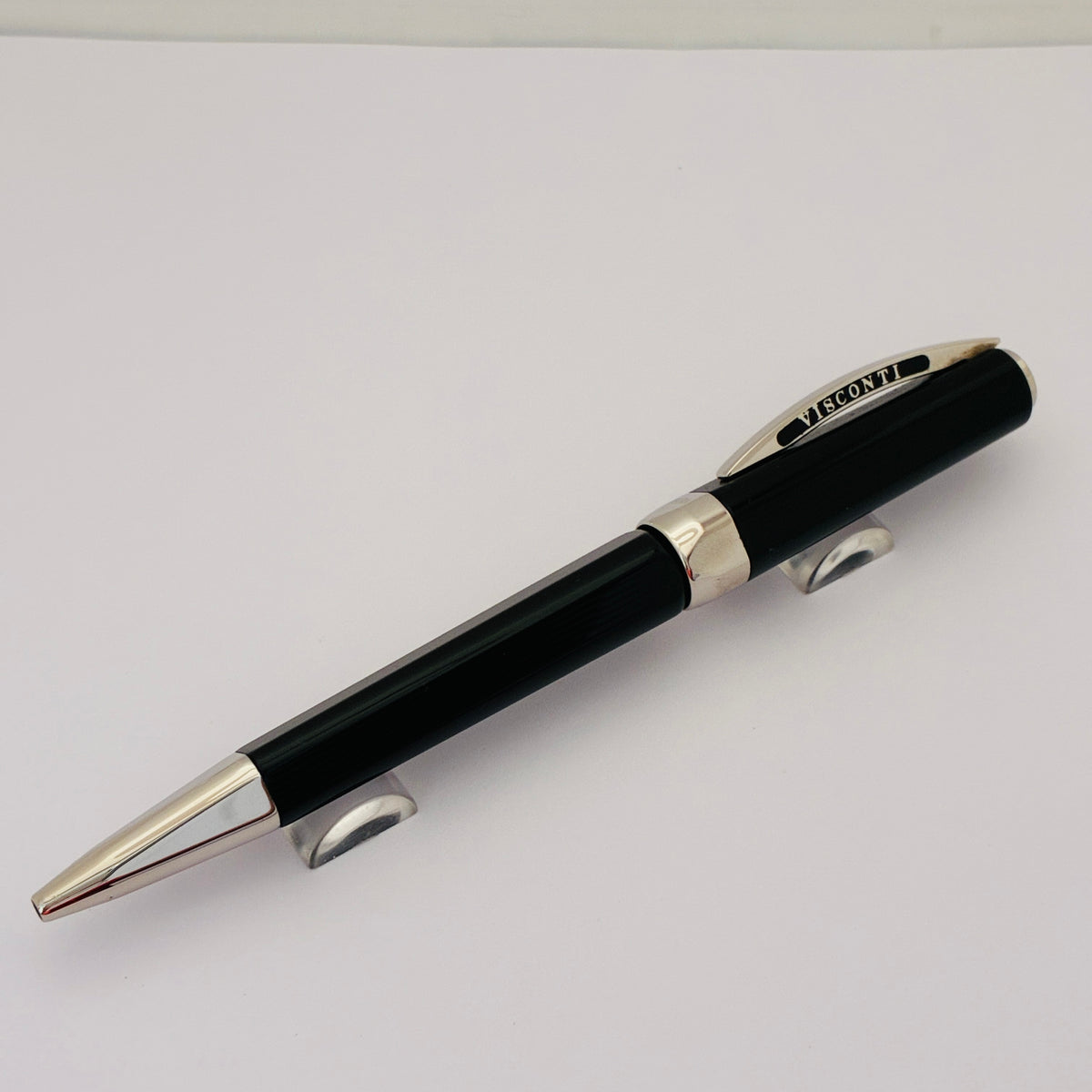 Visconti Opera Black Guilloche Ballpoint Pen - Italy