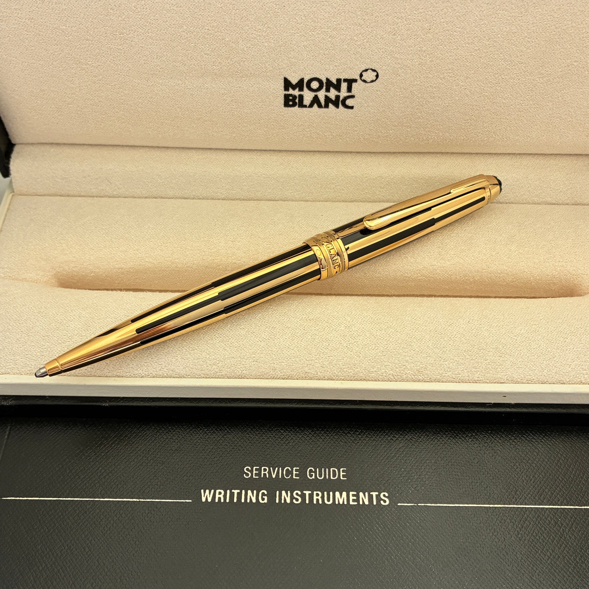 MONTBLANC Meisterstück Solitaire Black/Gold Stripe Ballpen - Germany
