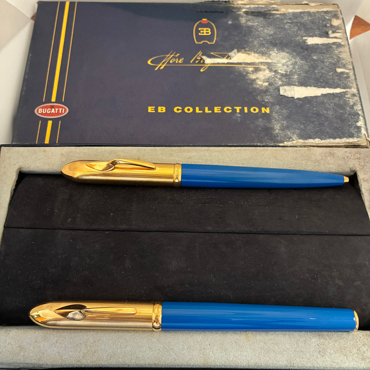 Ettore Bugatti Stylos Blue Gold-Plated Fountain Pen by Montegrappa