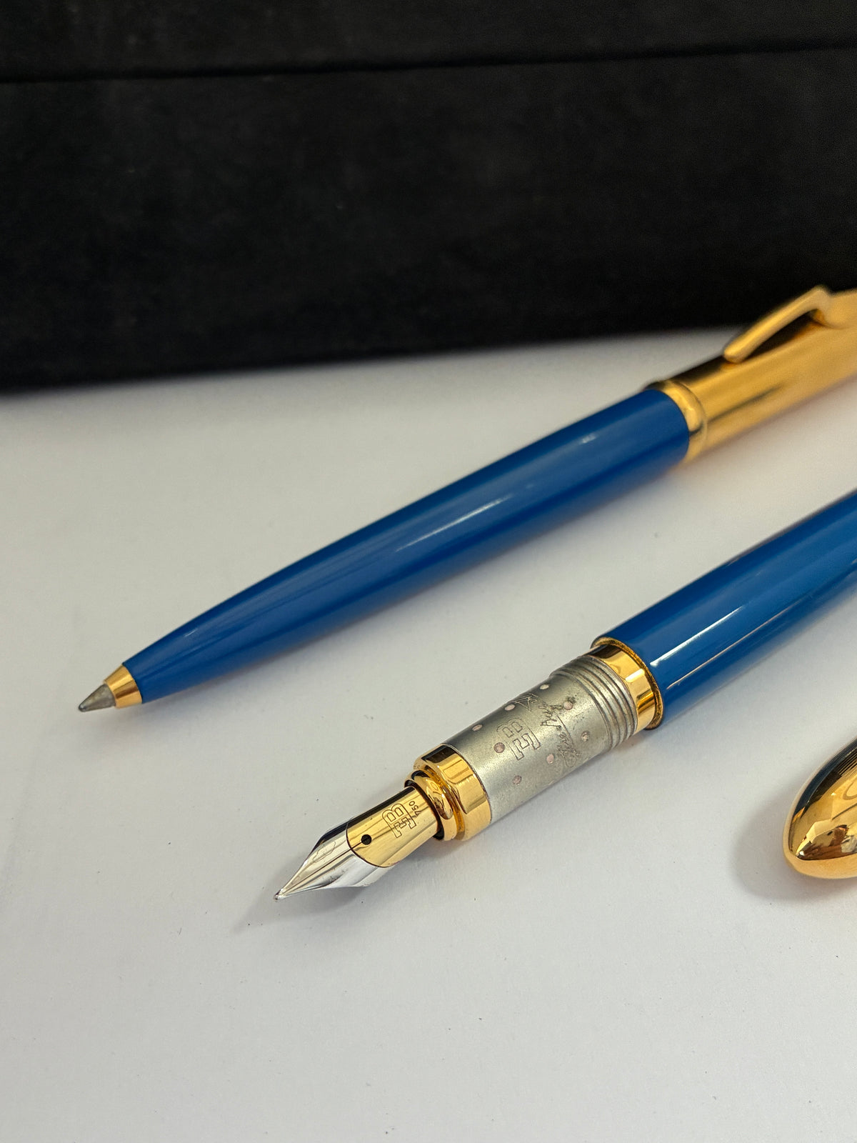 Ettore Bugatti Stylos Blue Gold-Plated Fountain Pen by Montegrappa