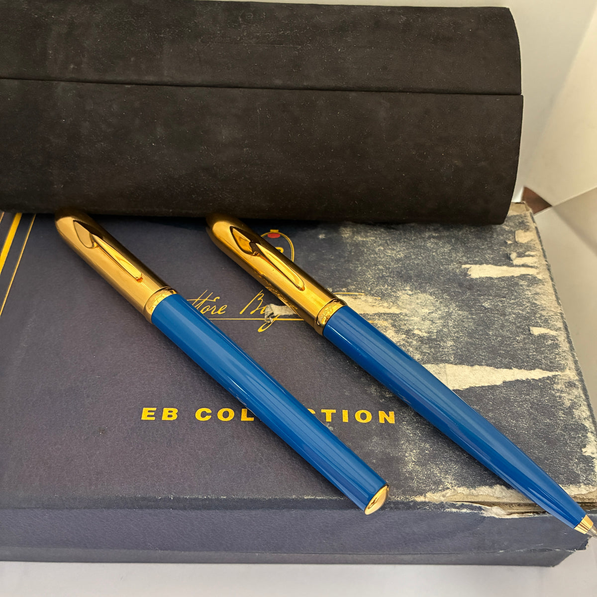 Ettore Bugatti Stylos Blue Gold-Plated Fountain Pen by Montegrappa