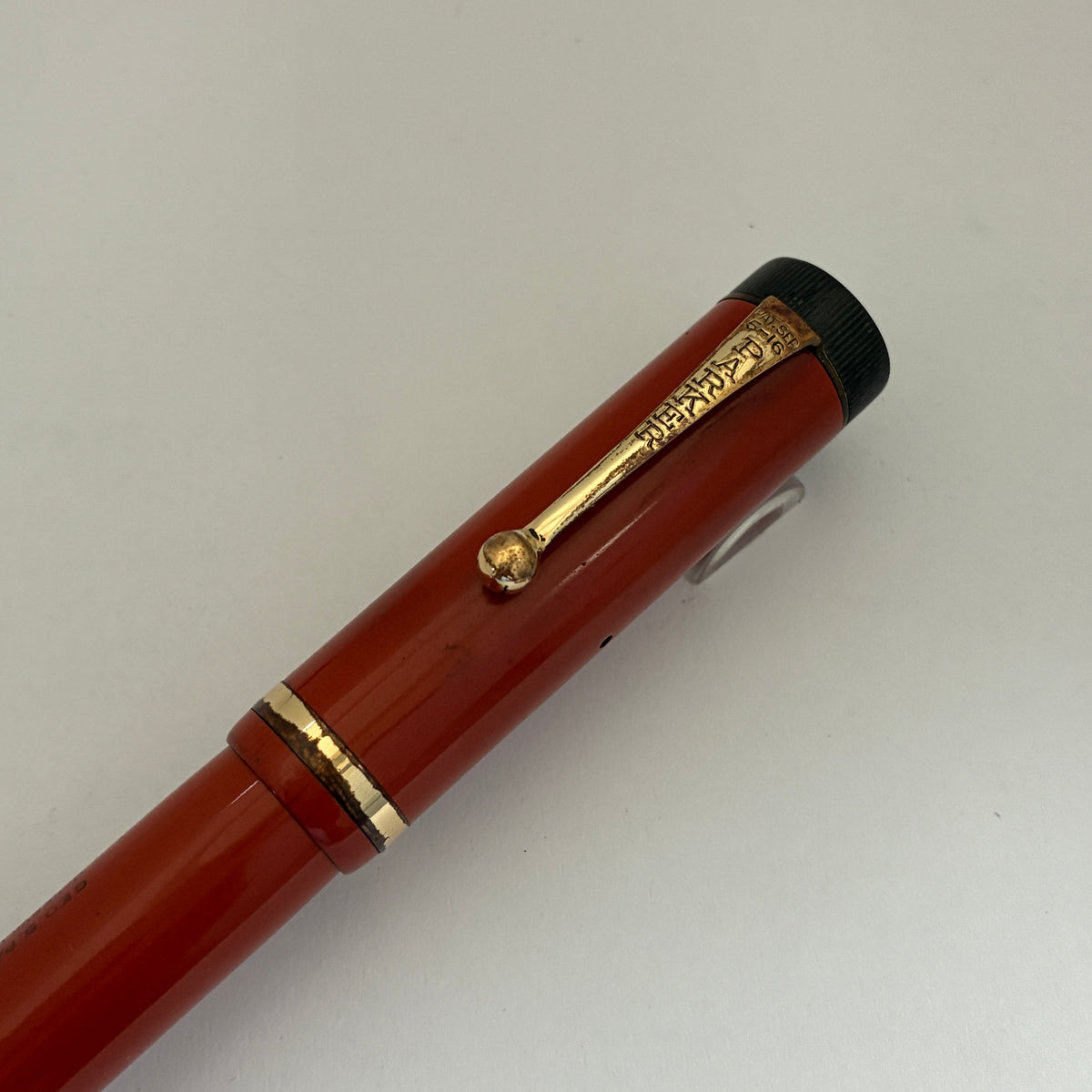 Parker Duofold Red Senior Lucky Curve Fountain Pen- Button Filler