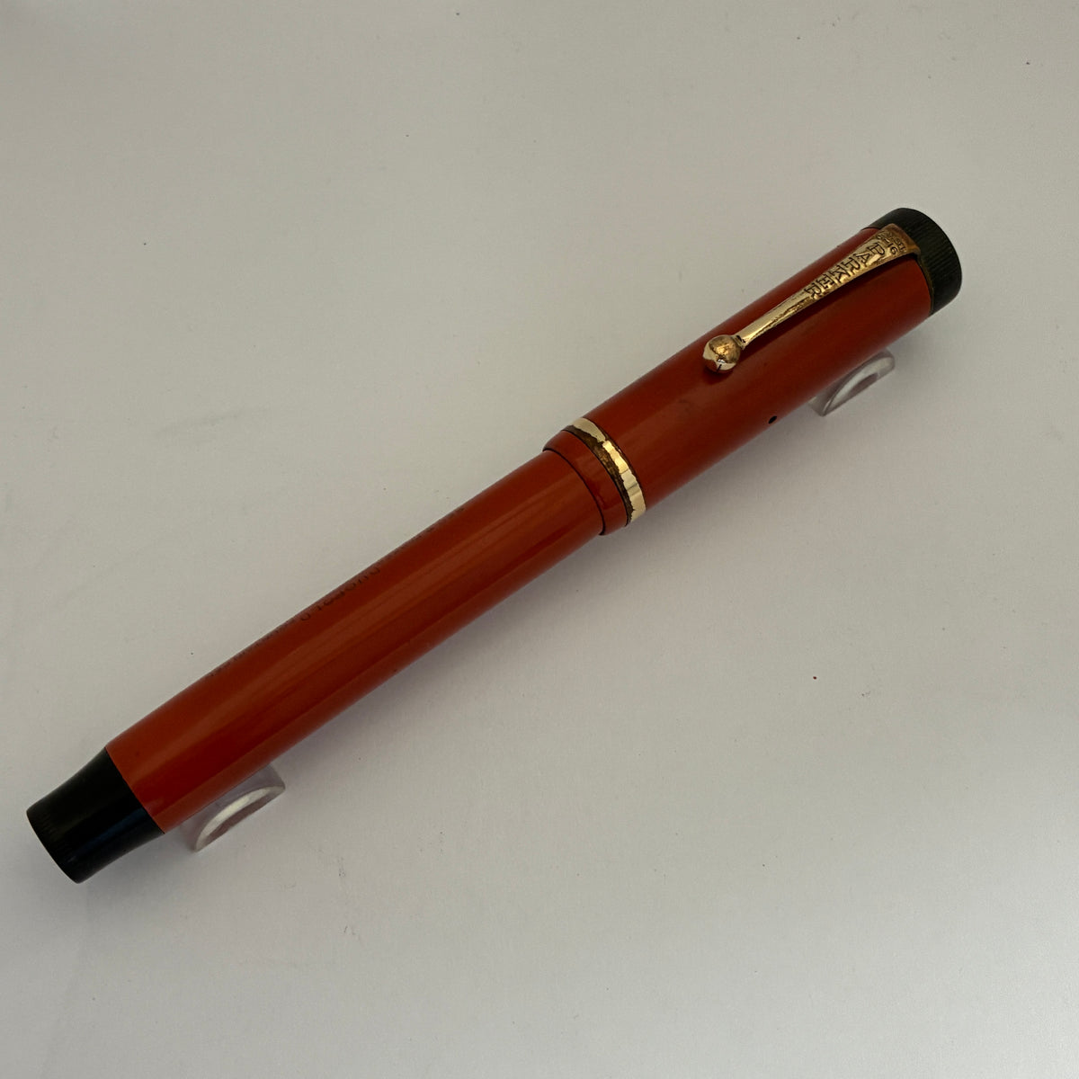 Parker Duofold Red Senior Lucky Curve Fountain Pen- Button Filler