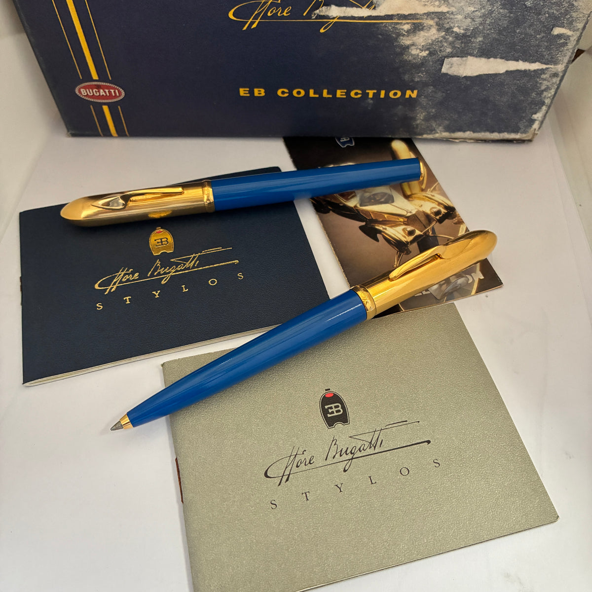 Ettore Bugatti Stylos Blue Gold-Plated Fountain Pen by Montegrappa