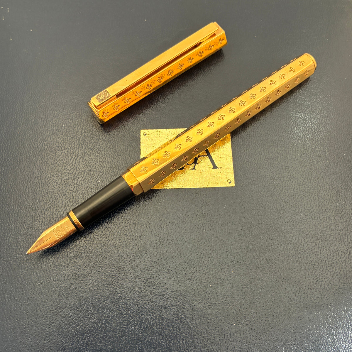 Caran d'Ache Ecridor Fountain Pen - Chevron Gilded - 18Kt Gold Nib