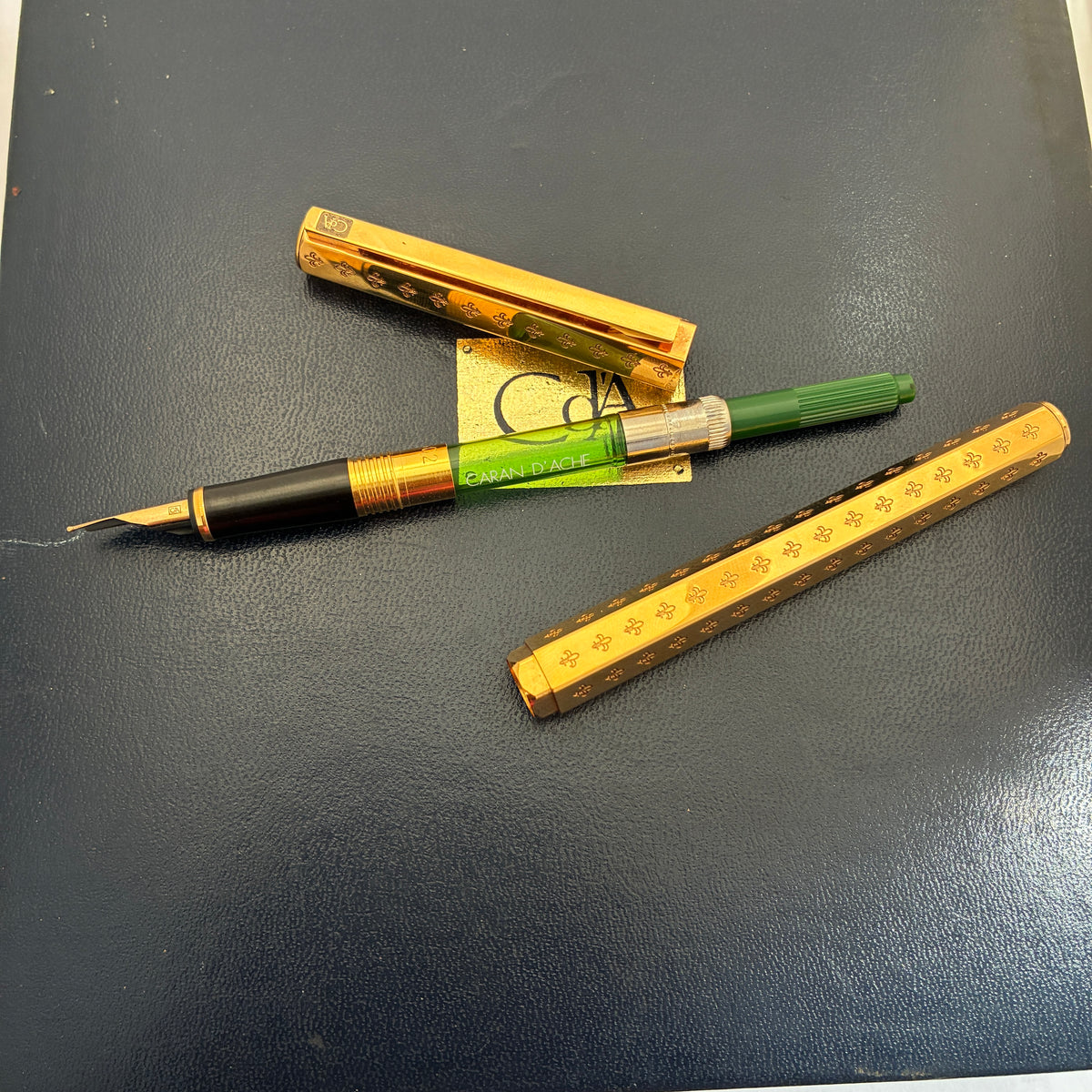 Caran d'Ache Ecridor Fountain Pen - Chevron Gilded - 18Kt Gold Nib