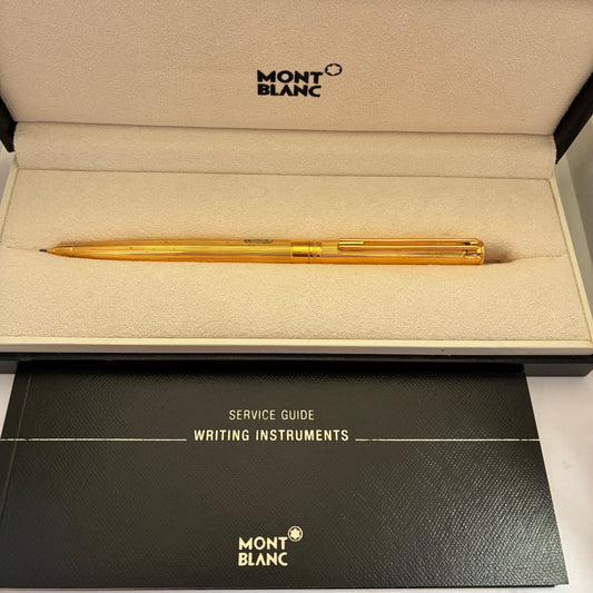 Vintage Montblanc Noblesse Obliqe Gold Plated Pinstriped Mechanical Pencil