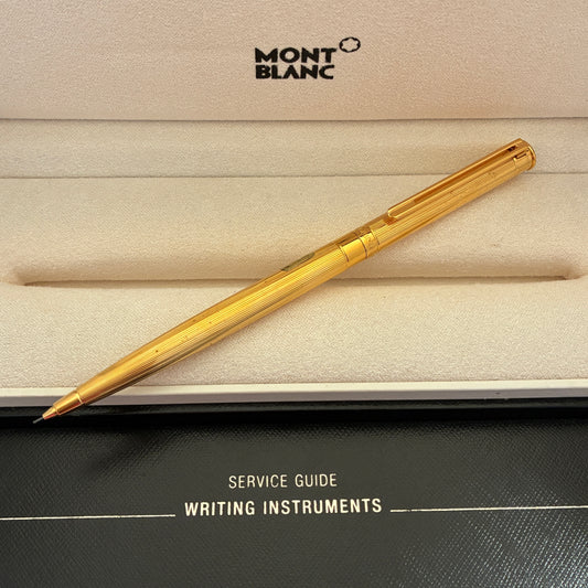 Vintage Montblanc Noblesse Obliqe Gold Plated Pinstriped Mechanical Pencil