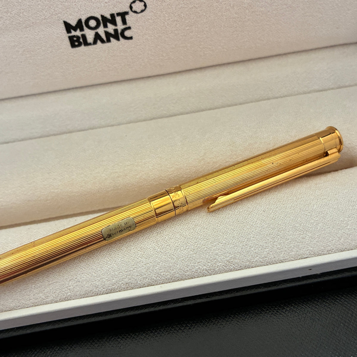Vintage Montblanc Noblesse Obliqe Gold Plated Pinstriped Mechanical Pencil