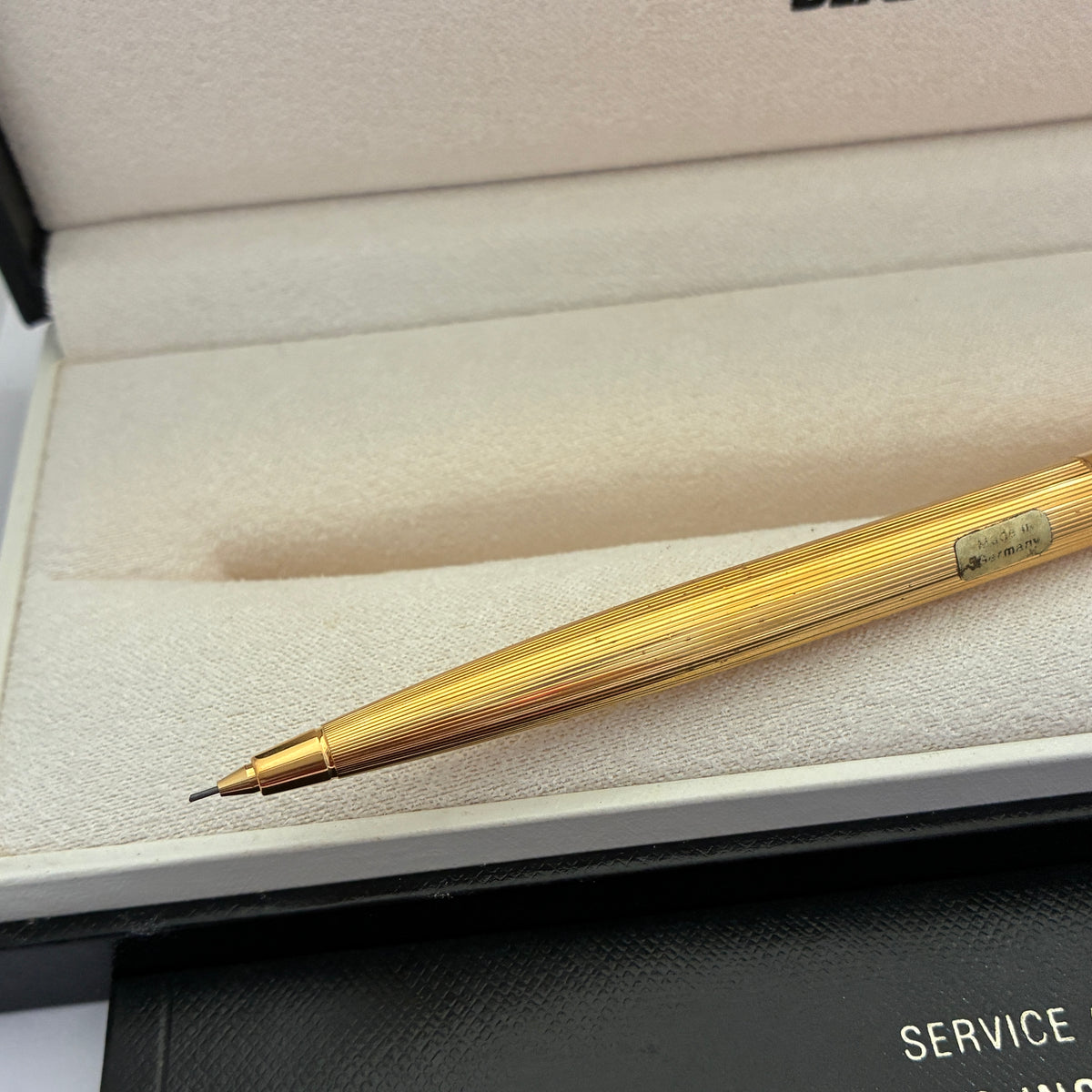 Vintage Montblanc Noblesse Obliqe Gold Plated Pinstriped Mechanical Pencil