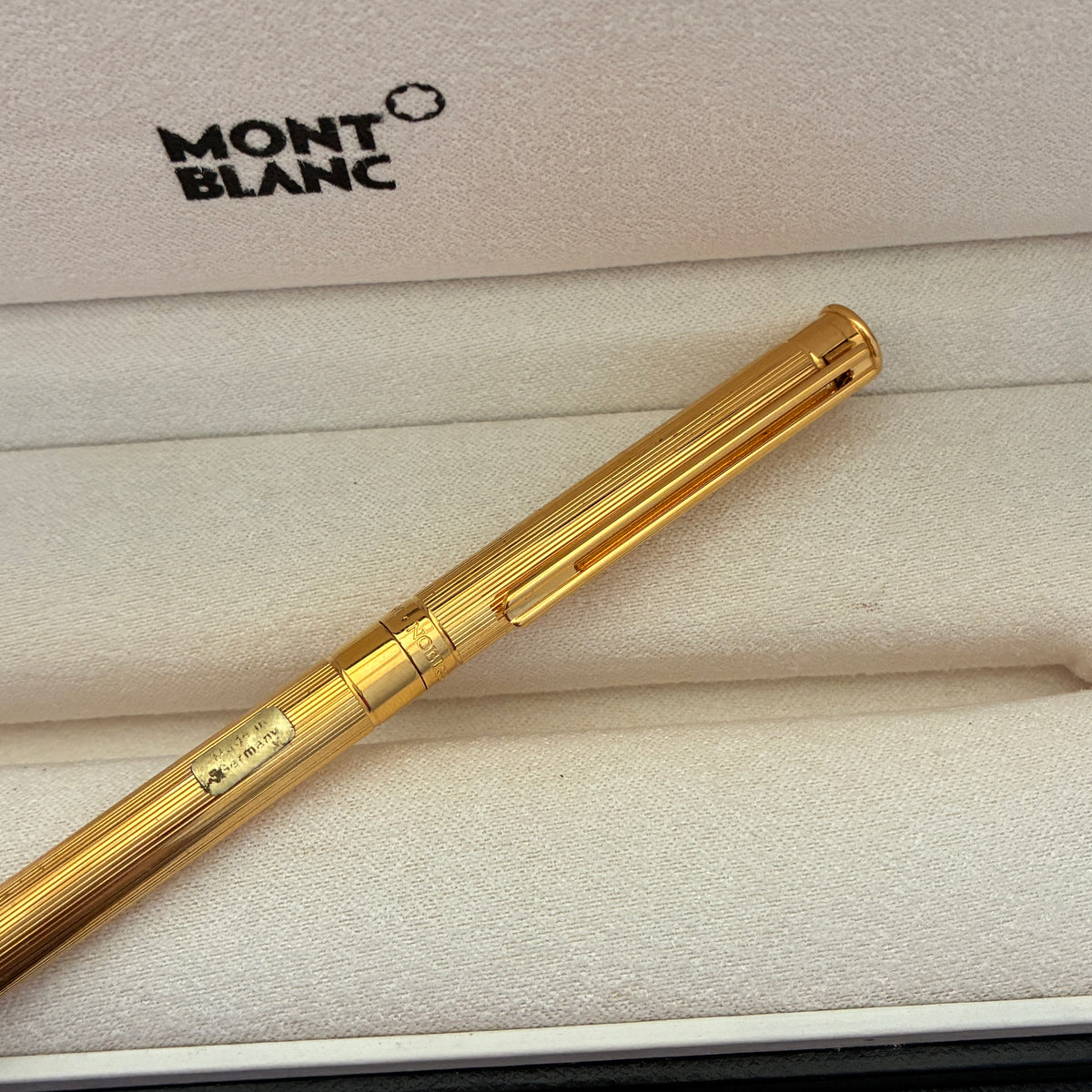 Vintage Montblanc Noblesse Obliqe Gold Plated Pinstriped Mechanical Pencil
