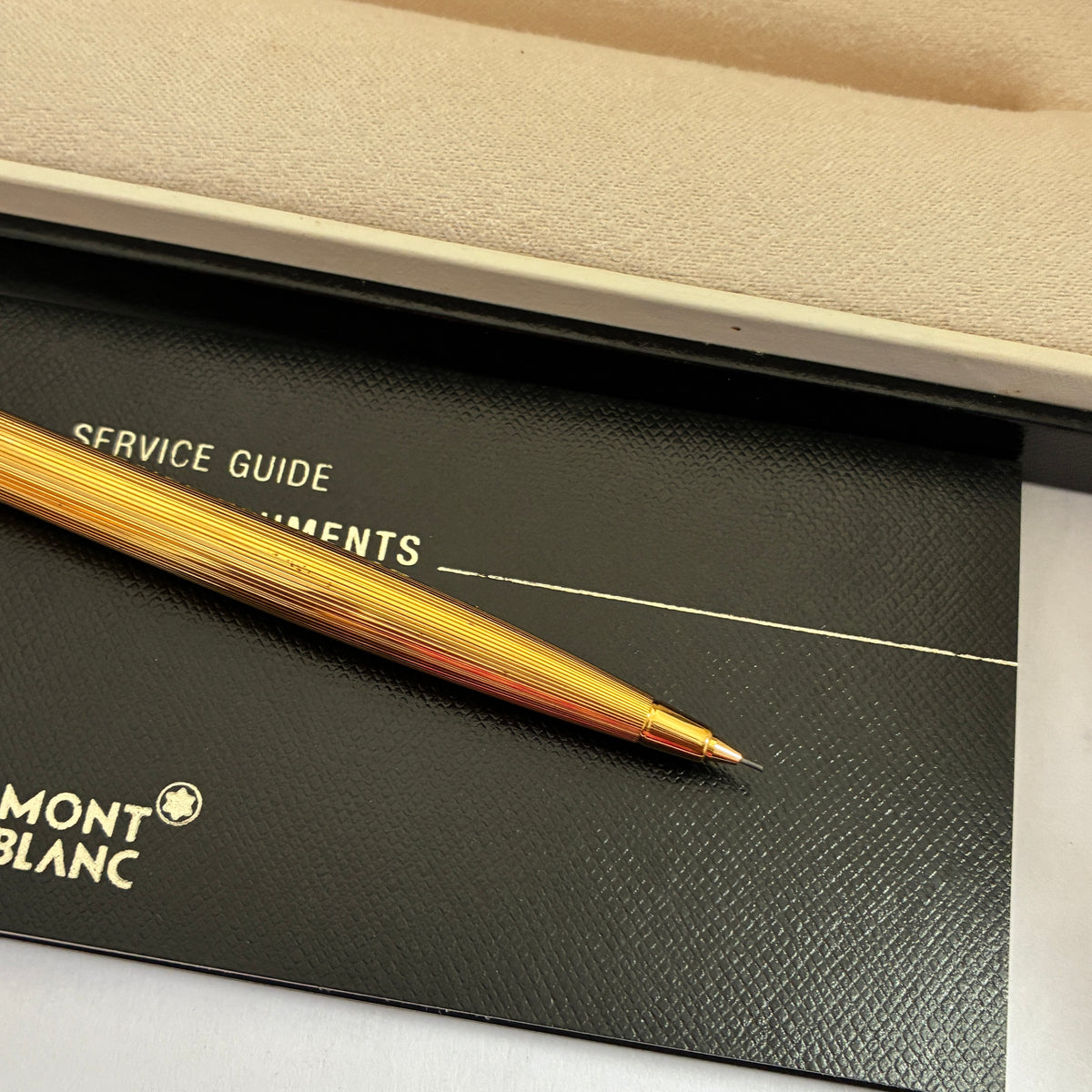 Vintage Montblanc Noblesse Obliqe Gold Plated Pinstriped Mechanical Pencil