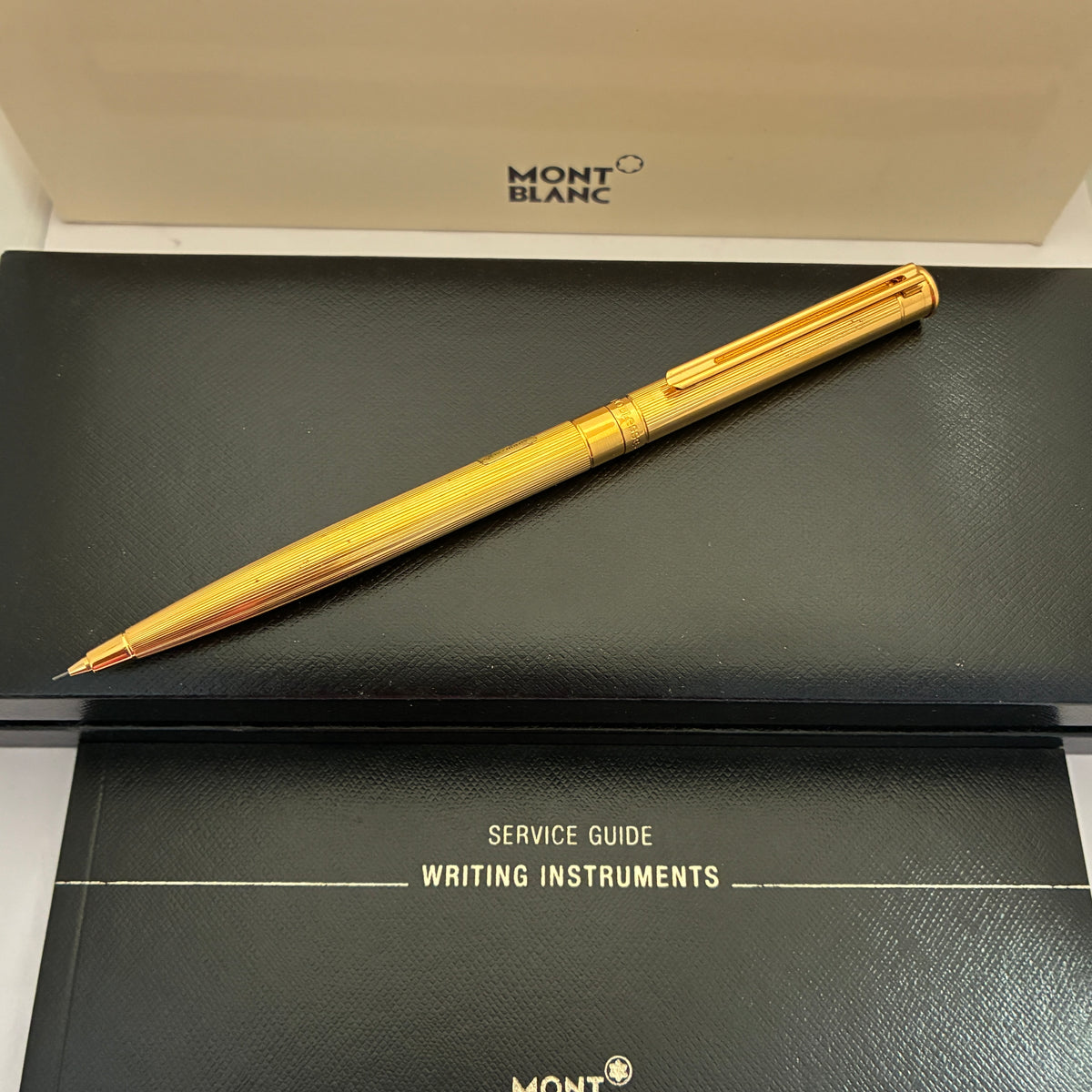 Vintage Montblanc Noblesse Obliqe Gold Plated Pinstriped Mechanical Pencil