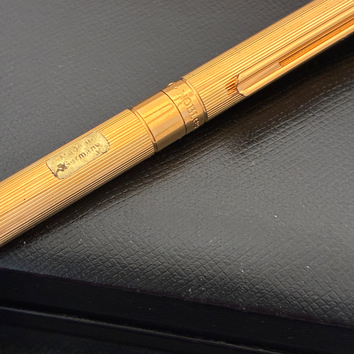 Vintage Montblanc Noblesse Obliqe Gold Plated Pinstriped Mechanical Pencil