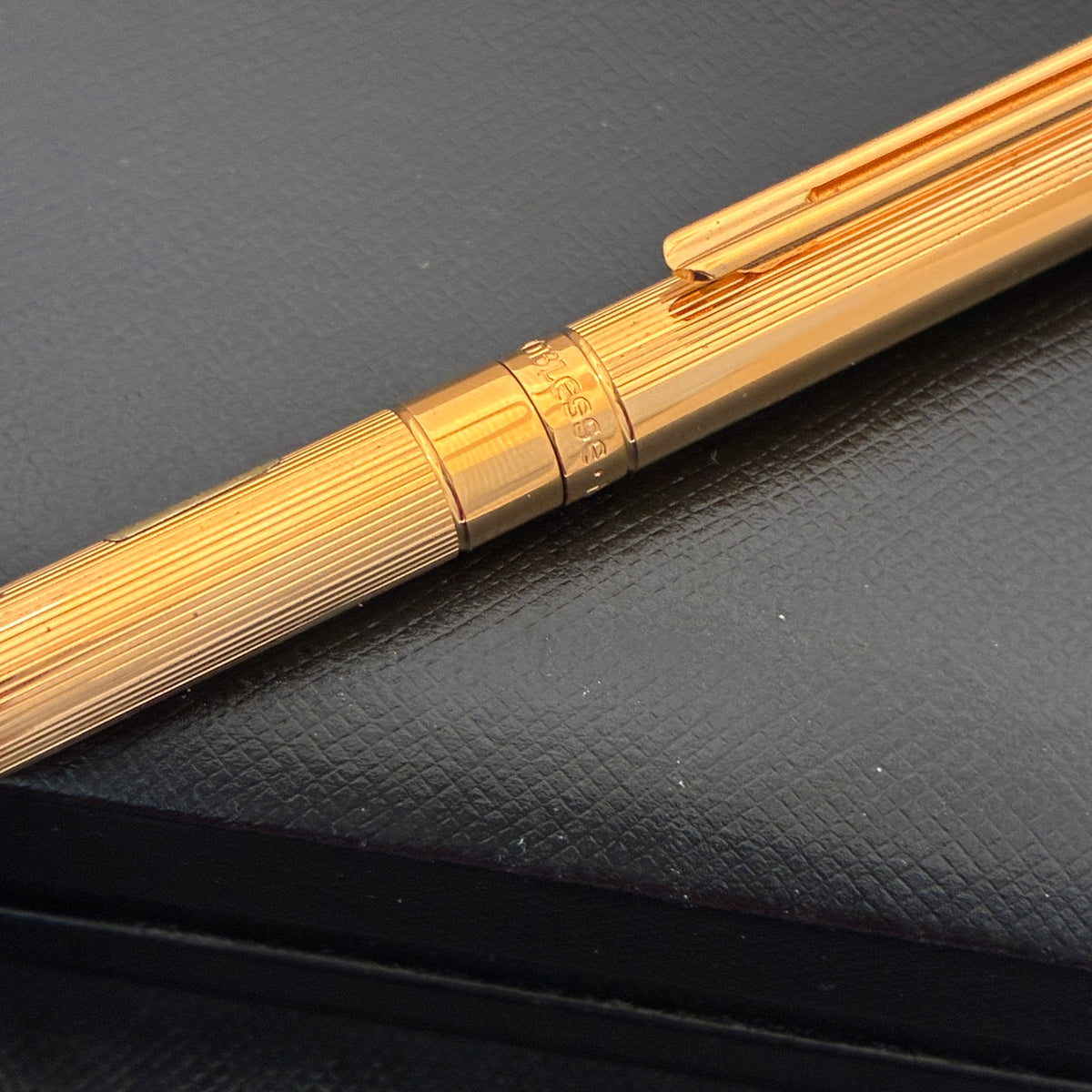 Vintage Montblanc Noblesse Obliqe Gold Plated Pinstriped Mechanical Pencil