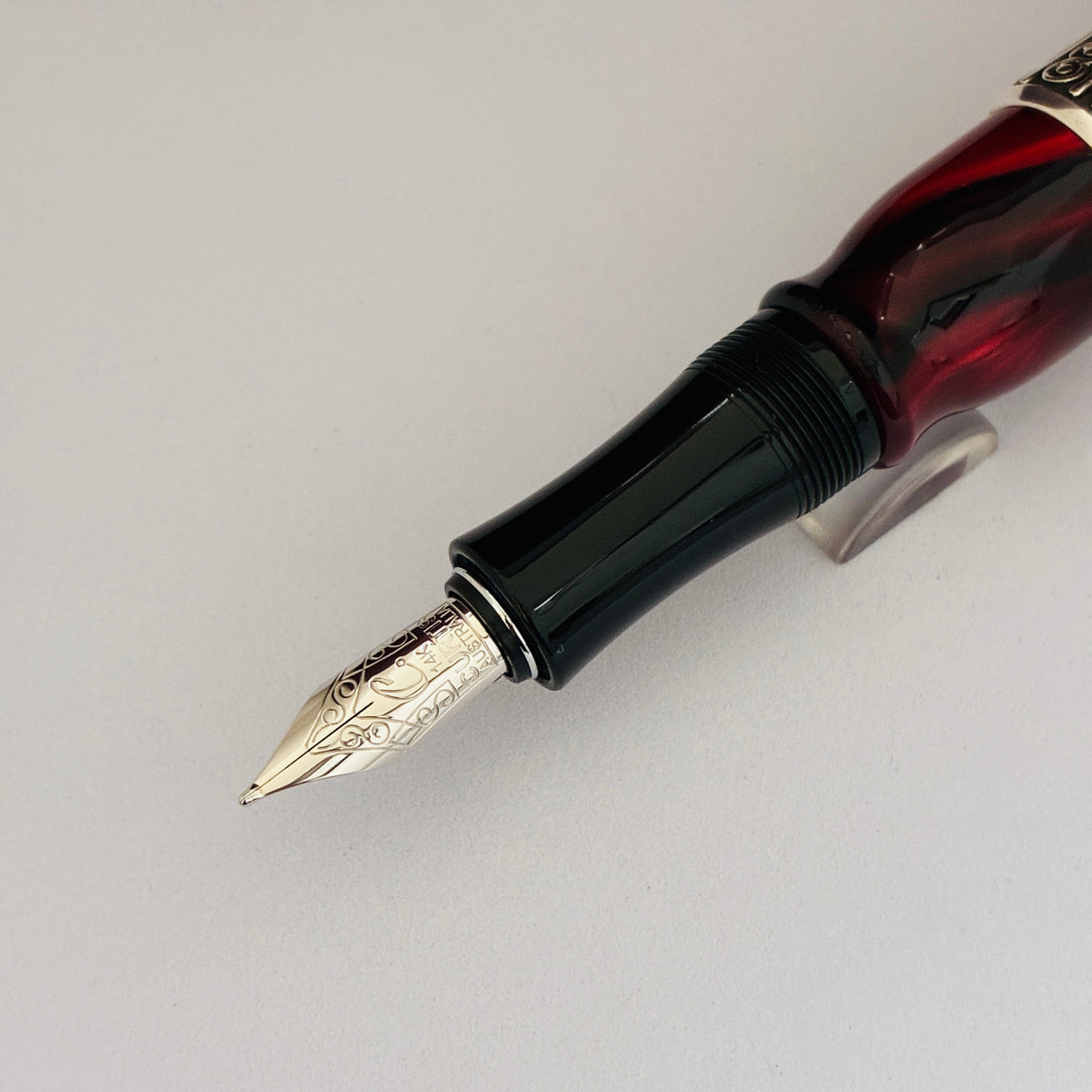 Curtis Australia Elegance Fountain Pen Red w Sterling Silver Appointment