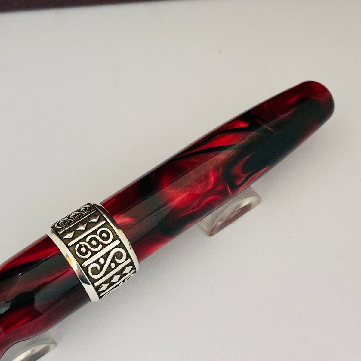 Curtis Australia Elegance Fountain Pen Red w Sterling Silver Appointment