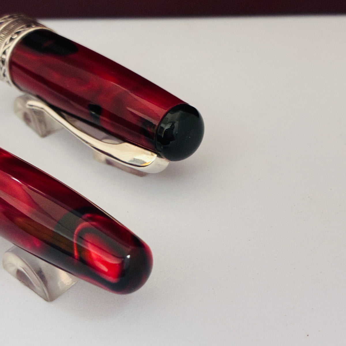 Curtis Australia Elegance Fountain Pen Red w Sterling Silver Appointment
