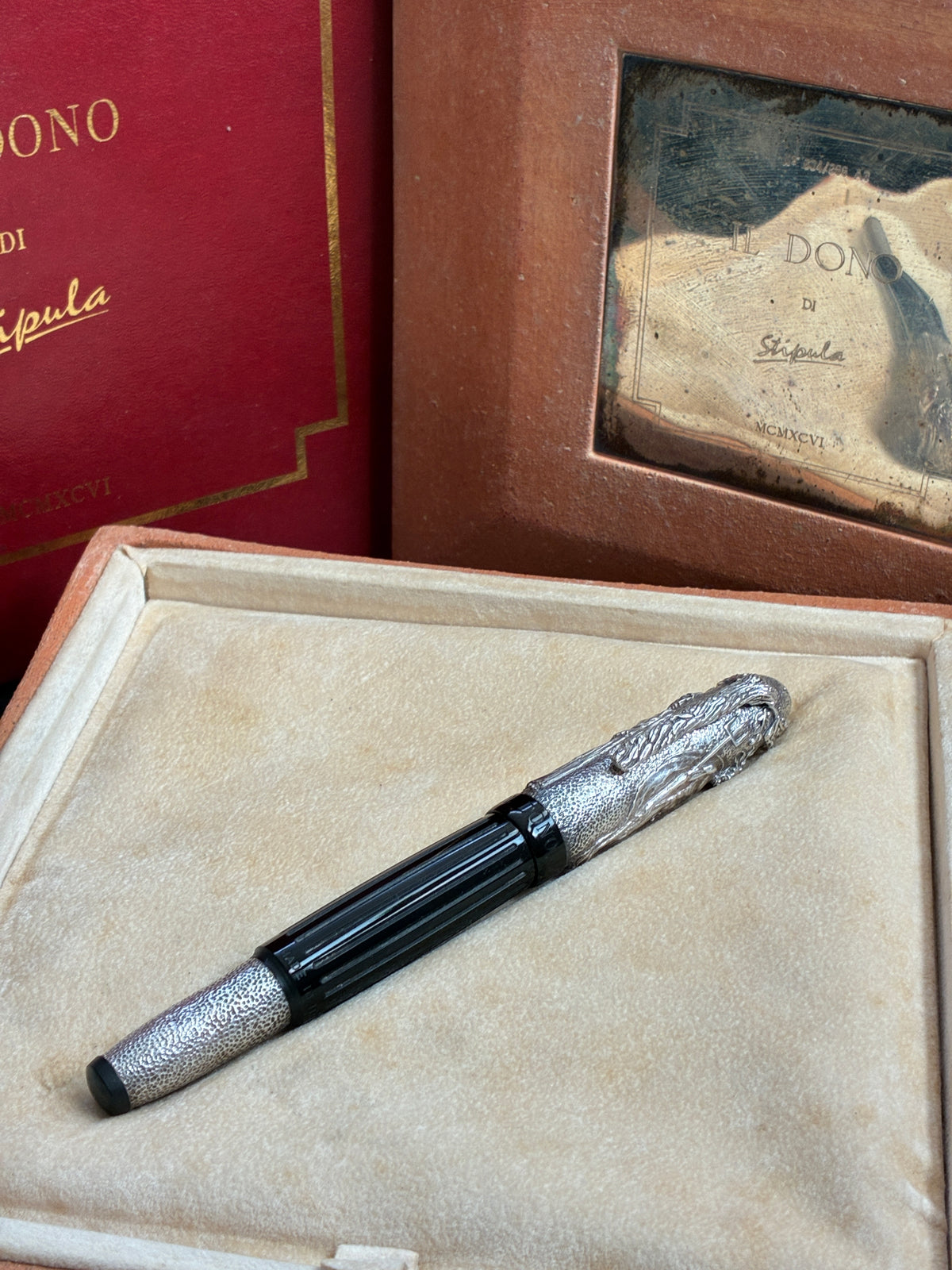 Stipula II Dono Ebonite Limited Edition Fountain Pen with Sterling silver